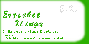 erzsebet klinga business card